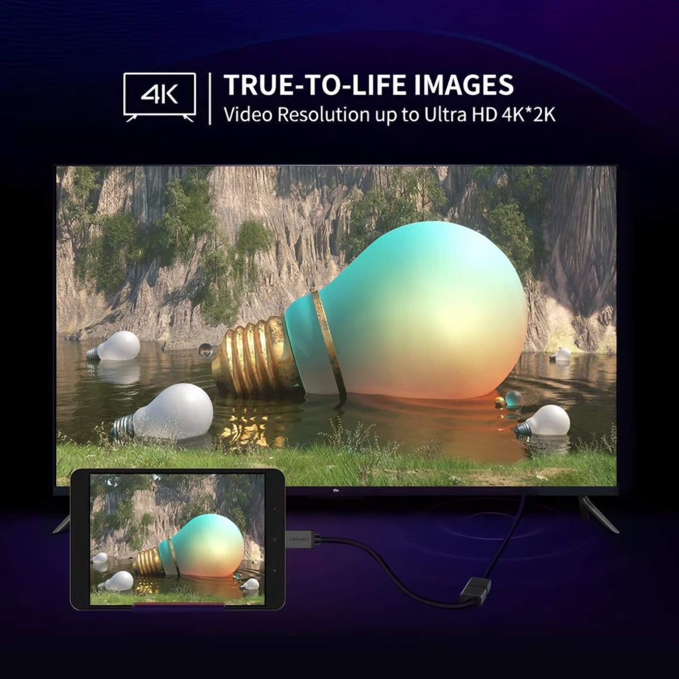 Videoadapter UGREEN 20137, miniHDMI - HDMI, 4K, Svart