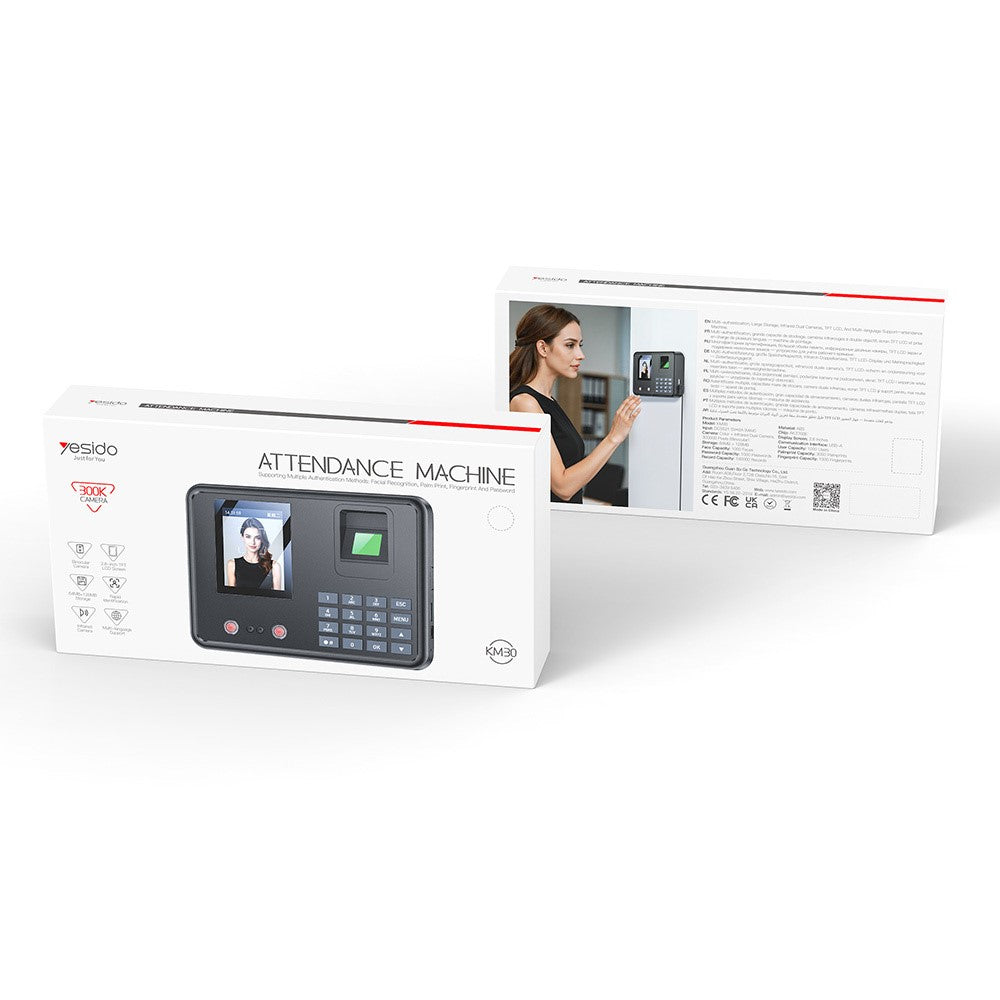 Biometrisk stämpelklocka Yesido KM30, svart
