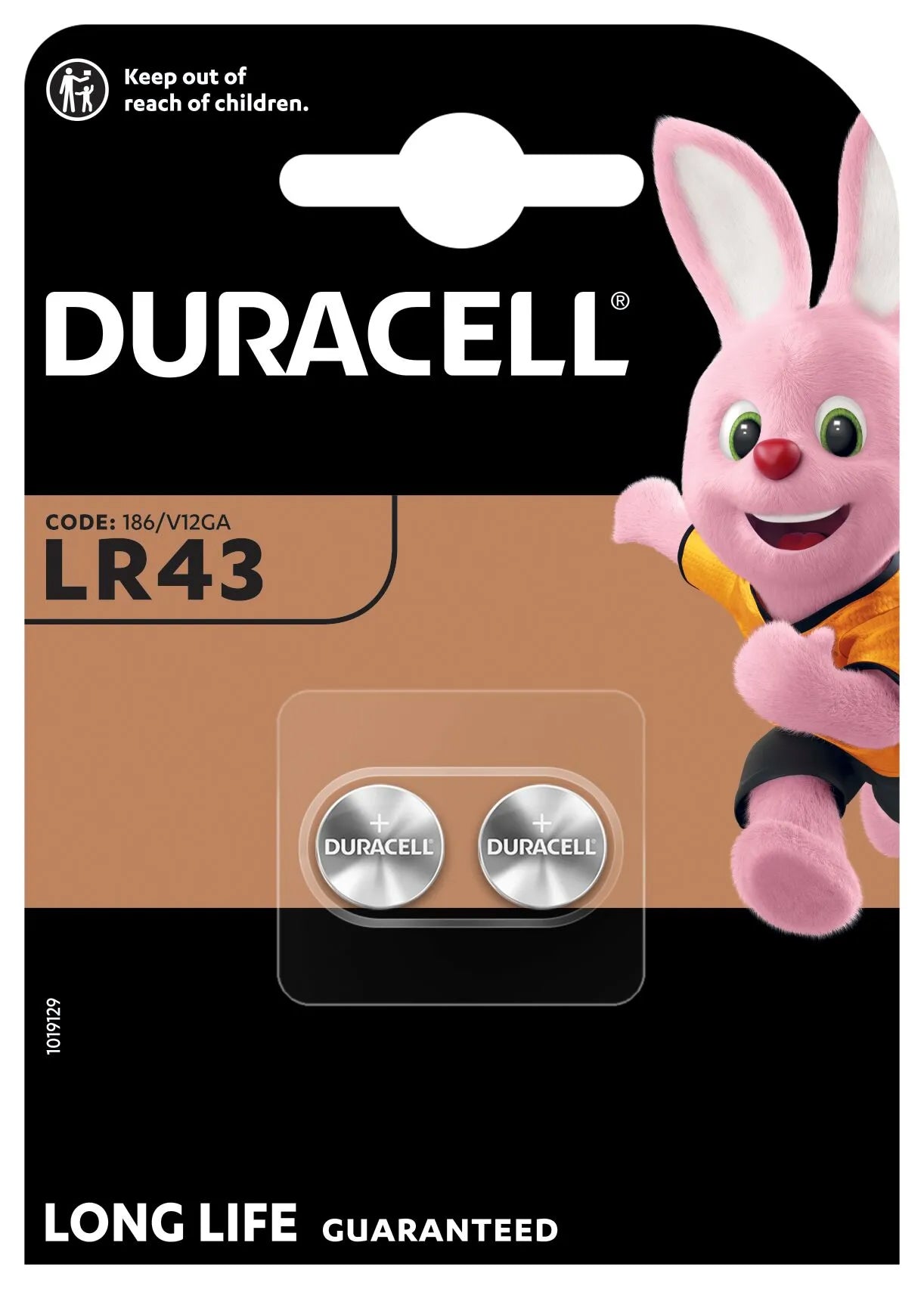 Duracell-batteri, LR43, Set om 2 stycken