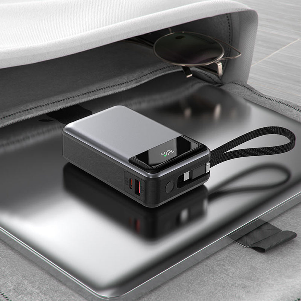 Extern batteri Acefast M21, 20000mAh, 65W, QC + PD, 1 x USB-A - 2 x USB-C, Svart