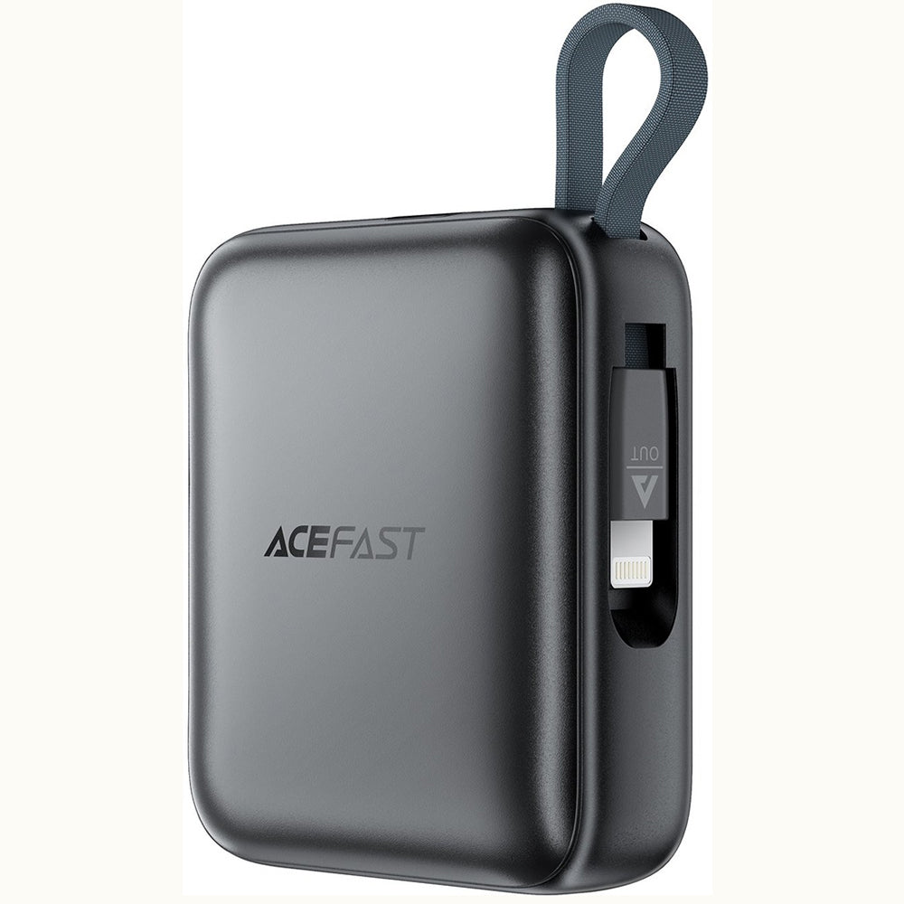 Extern batteri Acefast M23, 10000mAh, 22.5W, QC + PD, 1 x Lightning - 2 x USB-C, Grå