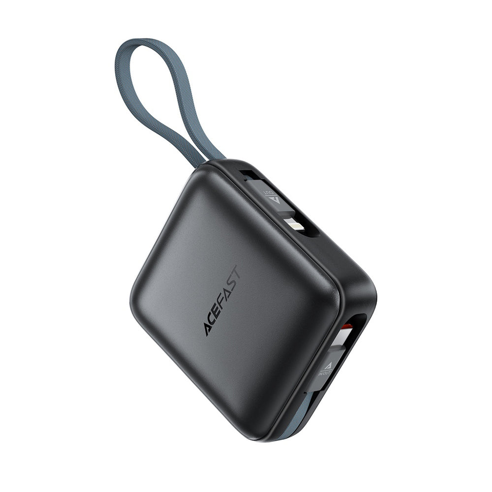 Extern batteri Acefast M23, 10000mAh, 22.5W, QC + PD, 1 x Lightning - 2 x USB-C, Grå