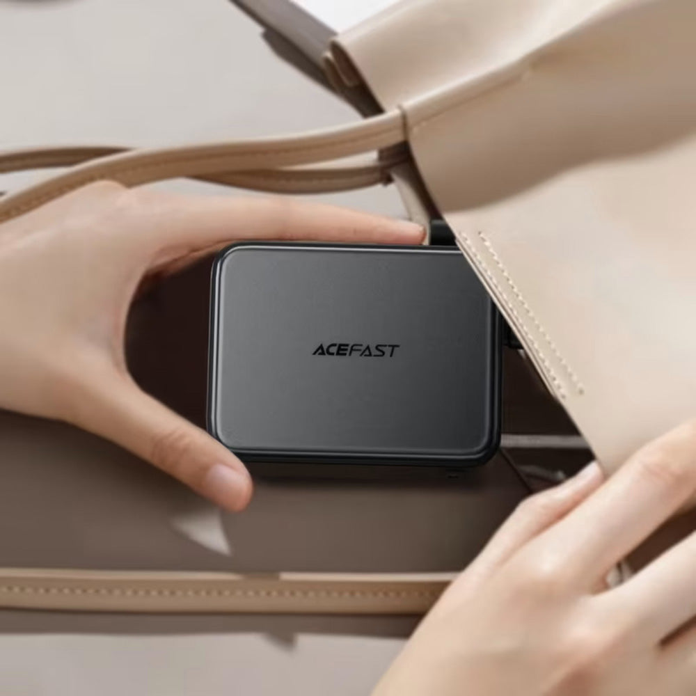 Extern batteri Acefast M28, 10000mAh, 22.5W, QC + PD, 1 x USB-A - 2 x USB-C, Svart
