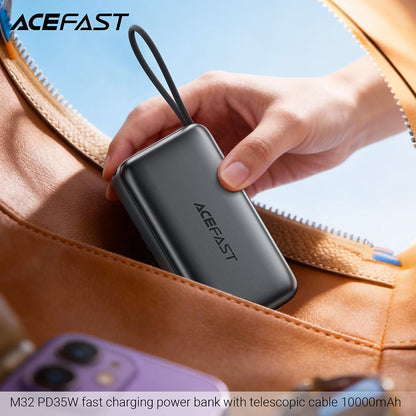 Extern batteri Acefast M32, 10000mAh, 35W, PD, 2 x USB-C, Grå