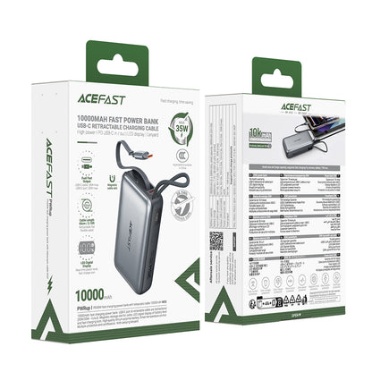 Extern batteri Acefast M32, 10000mAh, 35W, PD, 2 x USB-C, Grå