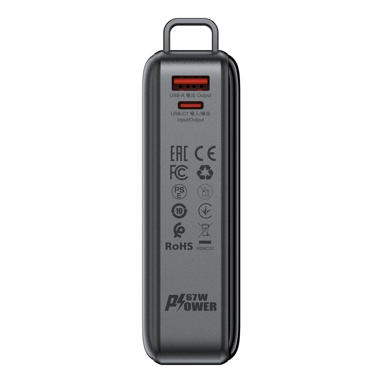 External Battery Acefast M4, 20000mAh, 67W, PD, 1 x USB-A - 2 x USB-C, Black