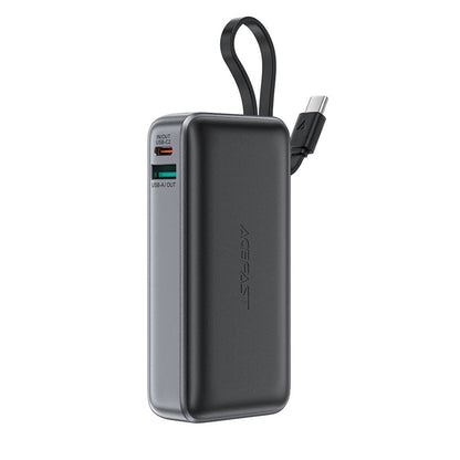 Extern batteri Acefast M7, 10000mAh, 30W, QC + PD, 1 x USB-A - 2 x USB-C, Svart