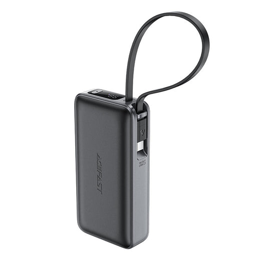 Extern batteri Acefast M7, 10000mAh, 30W, QC + PD, 1 x USB-A - 2 x USB-C, Svart