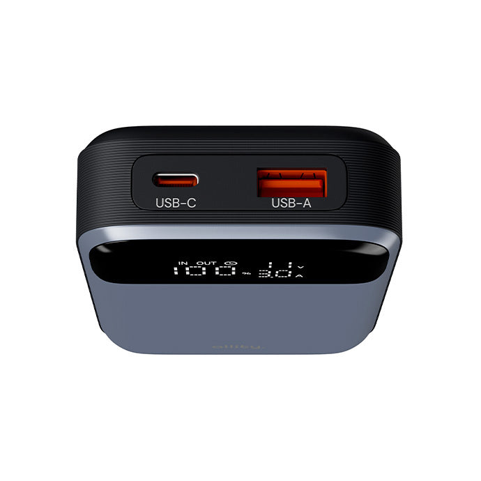 Extern batteri Allity. APB-200 PocketPower, 10000mAh, 33W, QC + PD, 1 x USB-A - 1 x USB-C, Grå