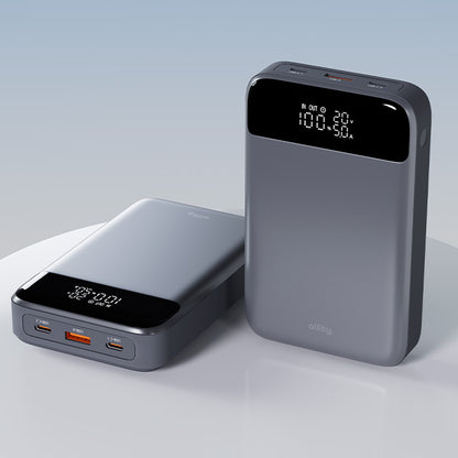 Extern batteri Allity. APB-200 PocketPower, 19200mAh, 130W, QC + PD, 1 x USB-A - 2 x USB-C, Grå