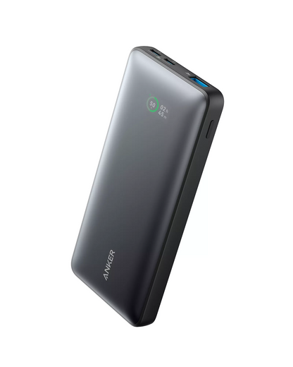 Extern batteri Anker 533 PowerCore, 10000mAh, 25W, QC + PD, 1 x USB-A - 2 x USB-C, Svart A1249G11
