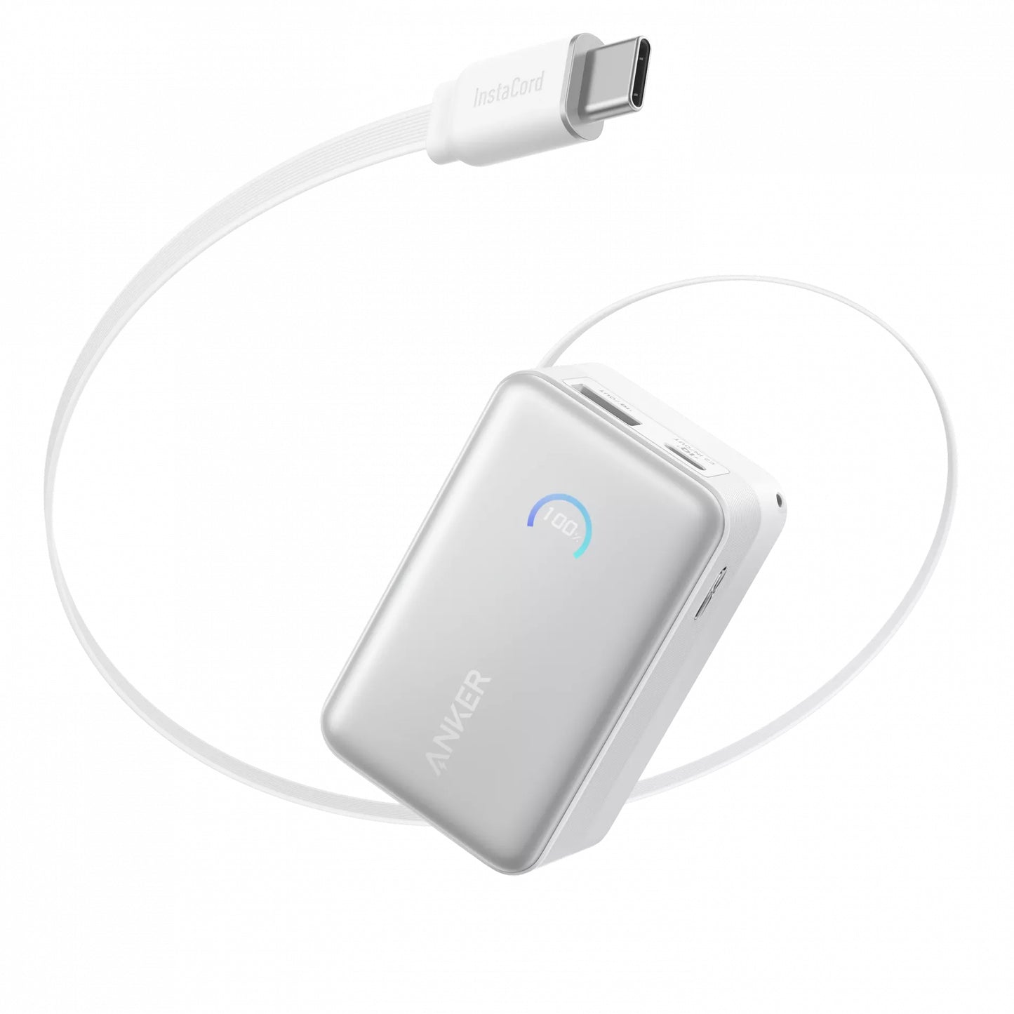 Externt batteri Anker Nano, 10000mAh, 45W, QC + PD, 1 x USB-A - 1 x USB-C, Vit A1638H21