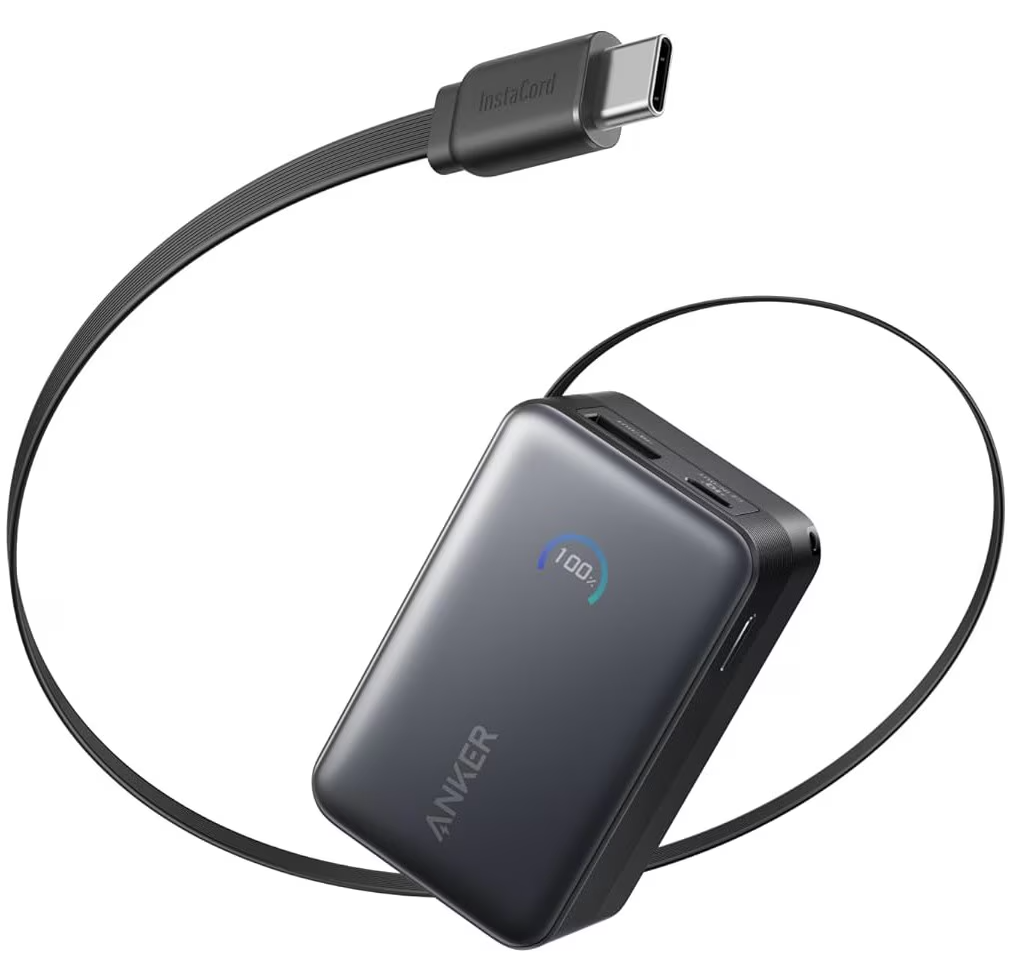 Externt batteri Anker Nano, 10000mAh, 45W, QC + PD, 1 x USB-A - 1 x USB-C, Svart A1638H11