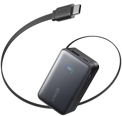 Externt batteri Anker Nano, 10000mAh, 45W, QC + PD, 1 x USB-A - 1 x USB-C, Svart A1638H11