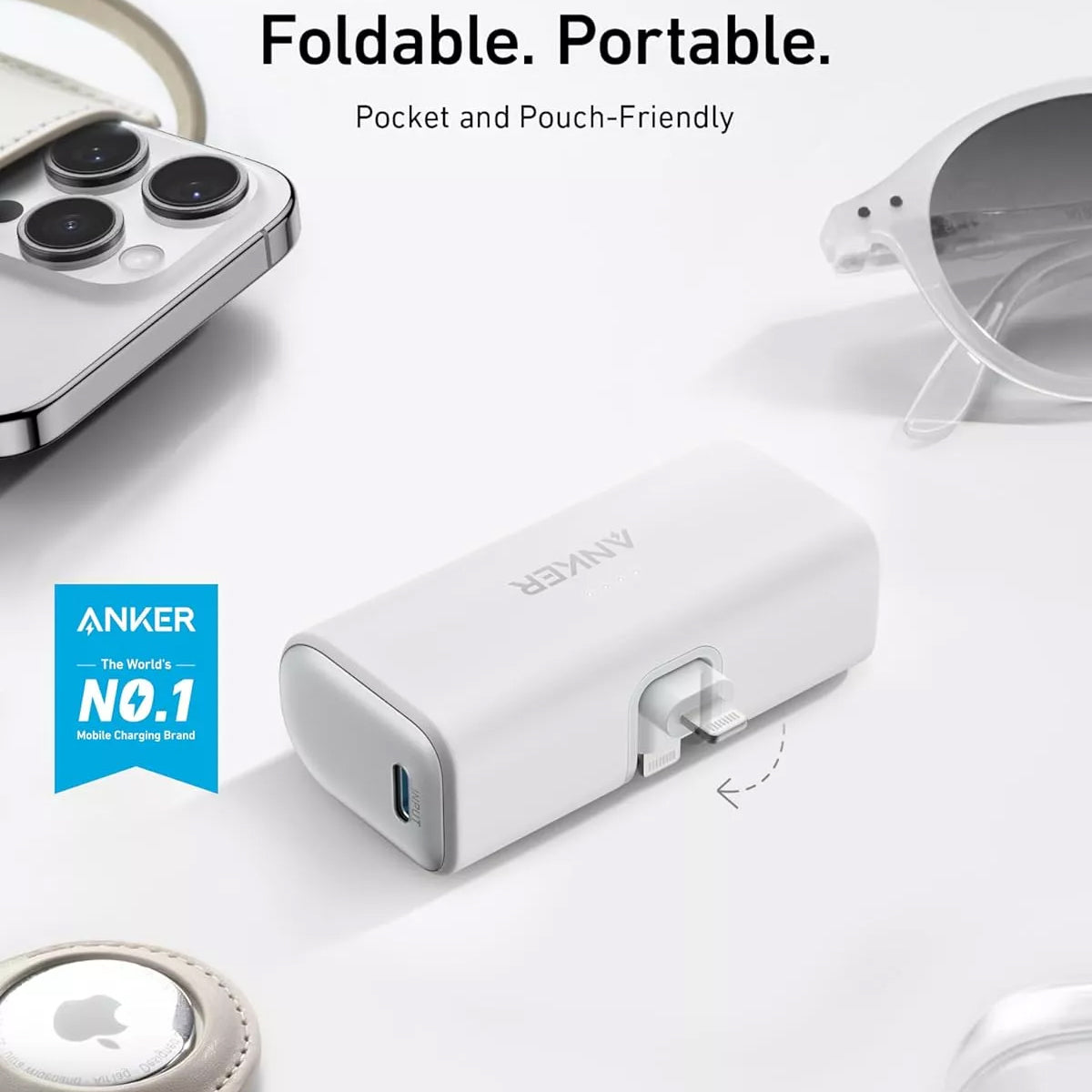 Anker Nano External Battery, 5000mAh, 12W, 1 x Lightning, White A1645G21
