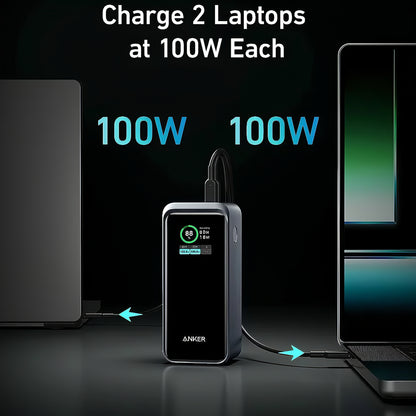 Anker Prime External Battery, 20000mAh, 200W, QC + PD, 1 x USB-A - 2 x USB-C, Black, Resealed A1336011