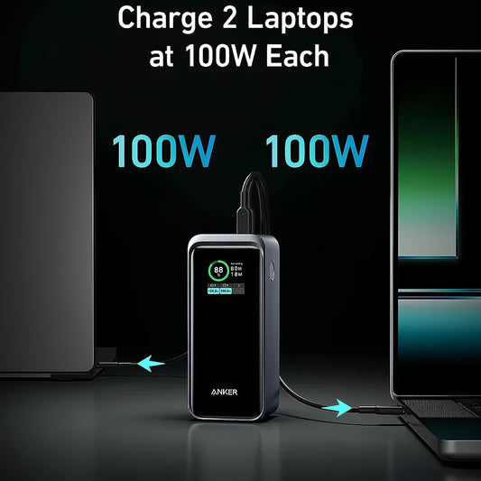 Anker Prime External Battery, 20000mAh, 200W, QC + PD, 1 x USB-A - 2 x USB-C, Black, Resealed A1336011