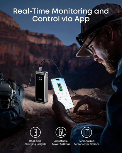 Externt batteri Anker Prime, 26250mAh, 300W, QC + PD, 1 x USB-A - 2 x USB-C, Svart A110AH11