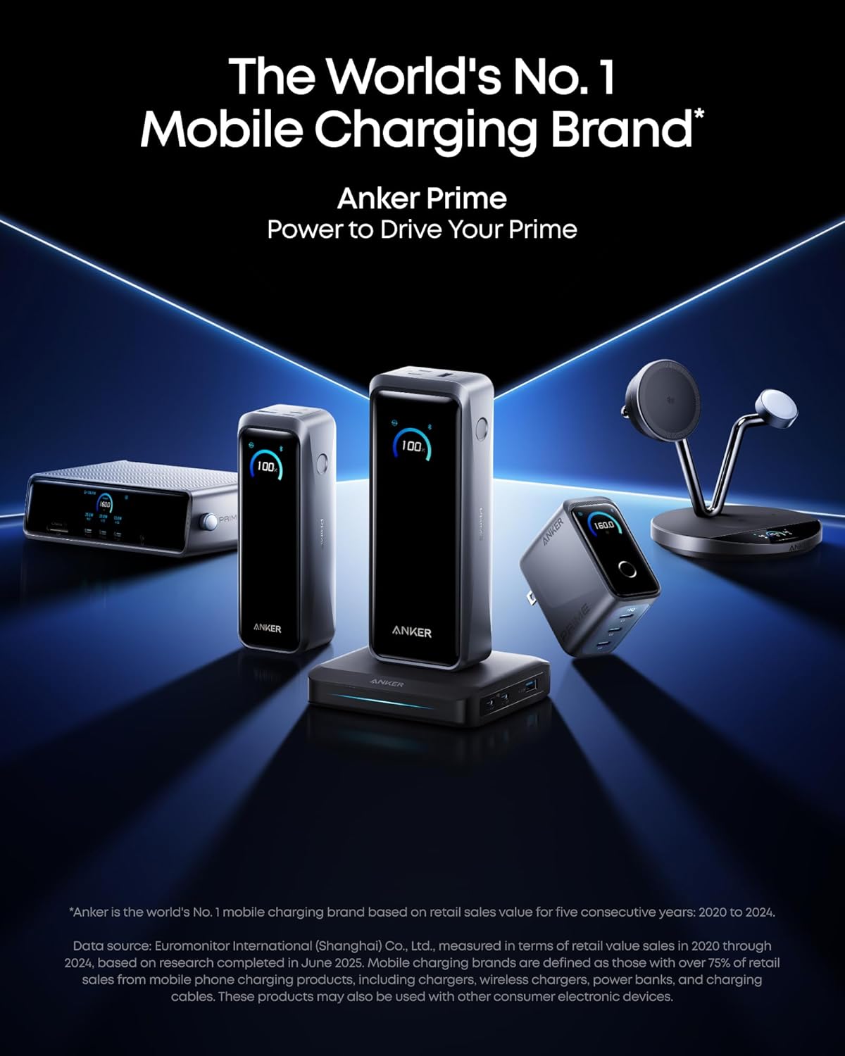 Externt batteri Anker Prime, 26250mAh, 300W, QC + PD, 1 x USB-A - 2 x USB-C, Svart A110AH11
