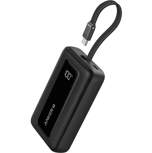 Anker Zolo External Battery, 10000mAh, 30W, QC + PD, 1 x USB-A - 2 x USB-C, Black A1688H11