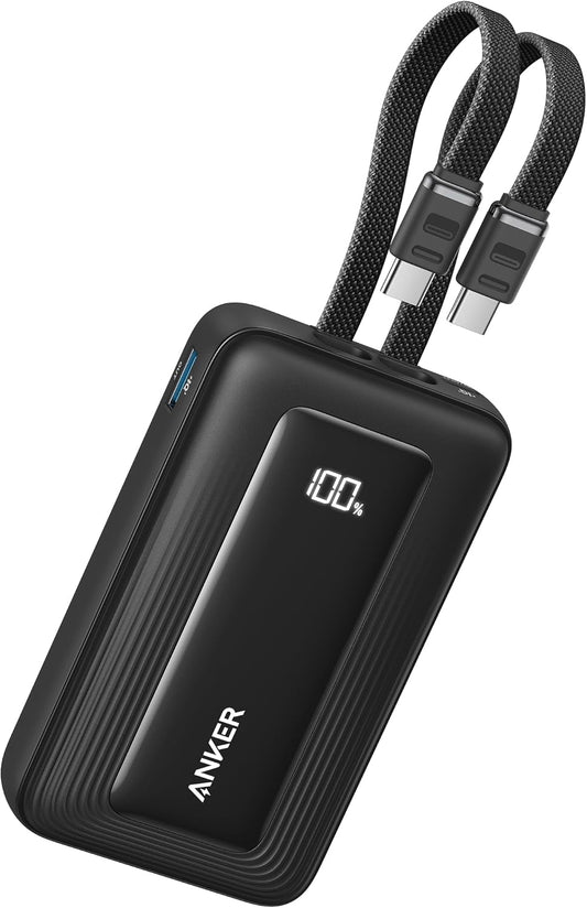 Externt batteri Anker Zolo, 10000mAh, 35W, QC + PD, 1 x USB-A - 2 x USB-C, Svart A1680H12
