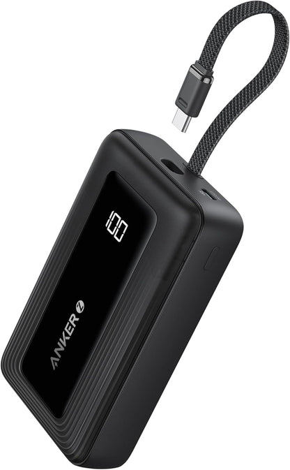 Extern batteri Anker Zolo, 20000mAh, 30W, QC + PD, 1 x USB-A - 2 x USB-C, Svart A1689011