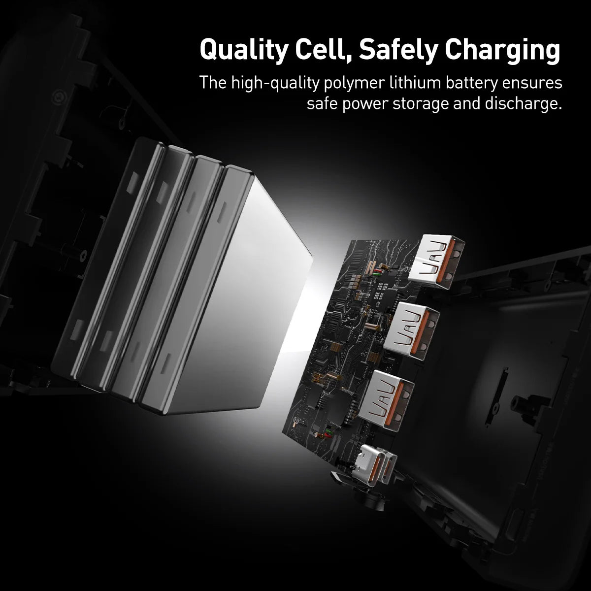 Extern batteri Baseus Adaman, 40000mAh, 22.5W, QC + PD, 1 x USB-C - 3 x USB-A, Svart