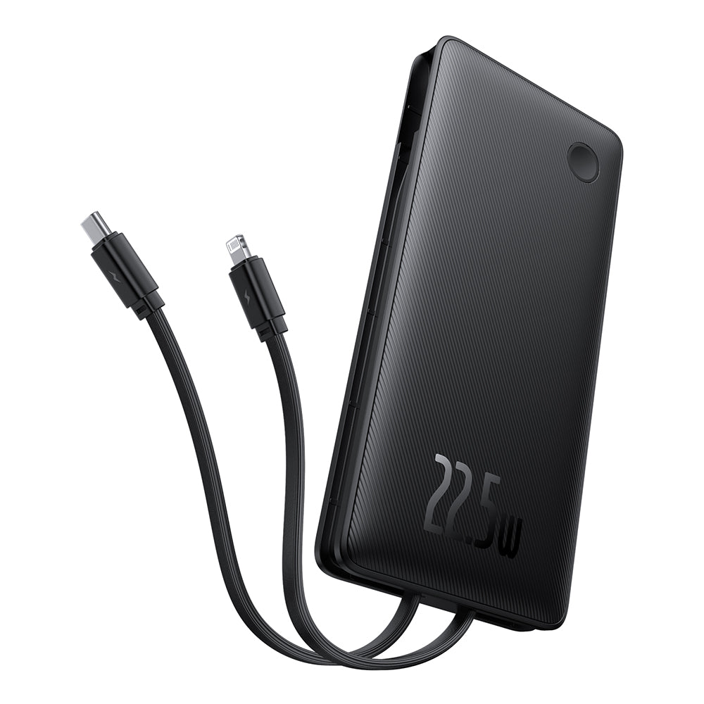 Extern batteri Baseus Airpow Lite, 10000mAh, 22.5W, QC + PD, 1 x Lightning - 1 x USB-A - 2 x USB-C, Svart P10067501123-00