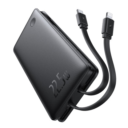 Extern batteri Baseus Airpow Lite, 10000mAh, 22.5W, QC + PD, 1 x Lightning - 1 x USB-A - 2 x USB-C, Svart P10067501123-00