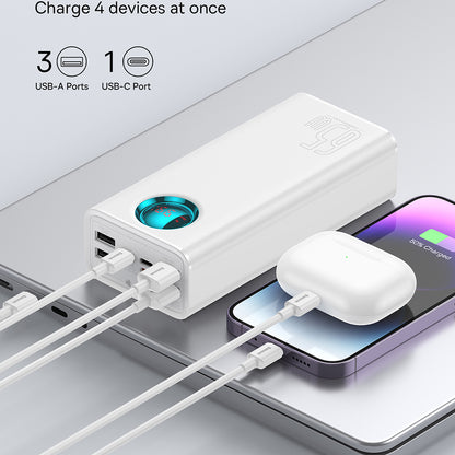 Extern batteri Baseus Amblight Digital Display, 26800mAh, 65W, QC + PD, 1 x USB-C - 4 x USB-A, Vit P10022402223-00
