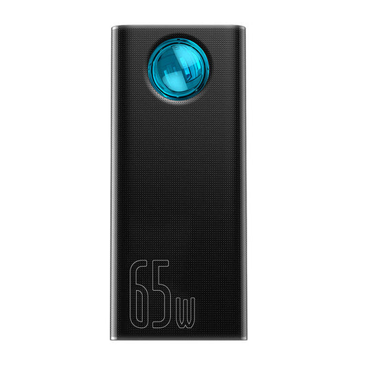 Baseus Amblight External Battery Digital Display, 30000mAh, 65W, QC + PD, 1 x USB-C - 4 x USB-A, Black PPLG000101