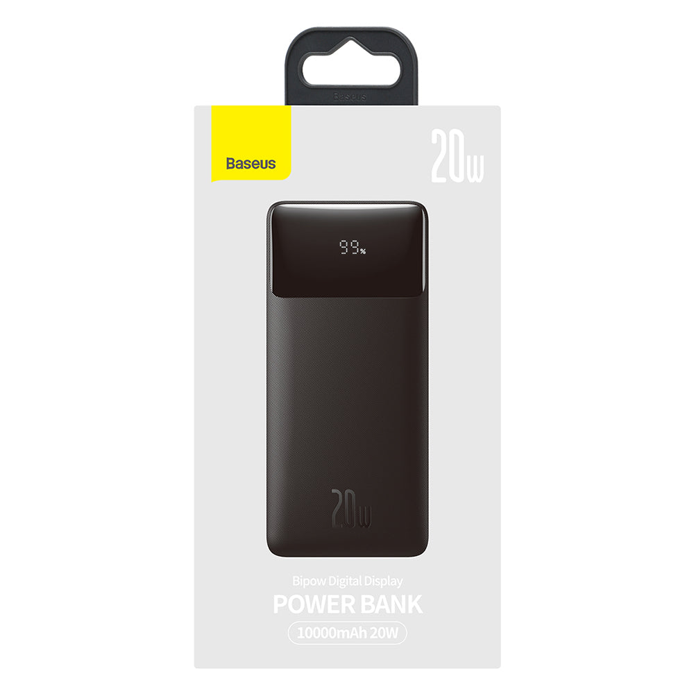 Extern batteri Baseus Bipow, 10000mAh, 20W, QC + PD, 1 x USB-C - 2 x USB-A, Svart PPBD050301