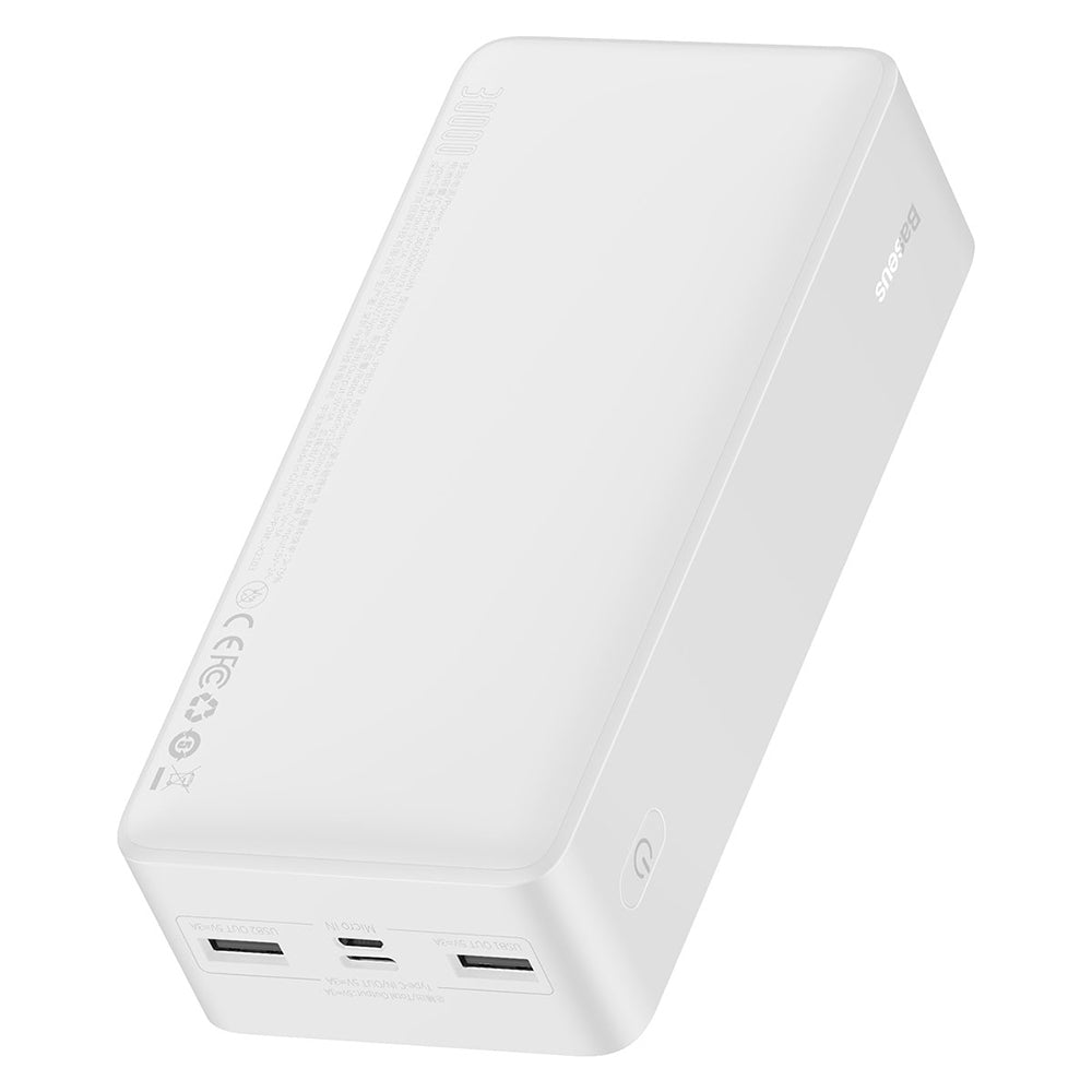 Extern batteri Baseus Bipow, 30000mAh, 15W, 1 x USB-C - 2 x USB-A, Vit PPBD050202