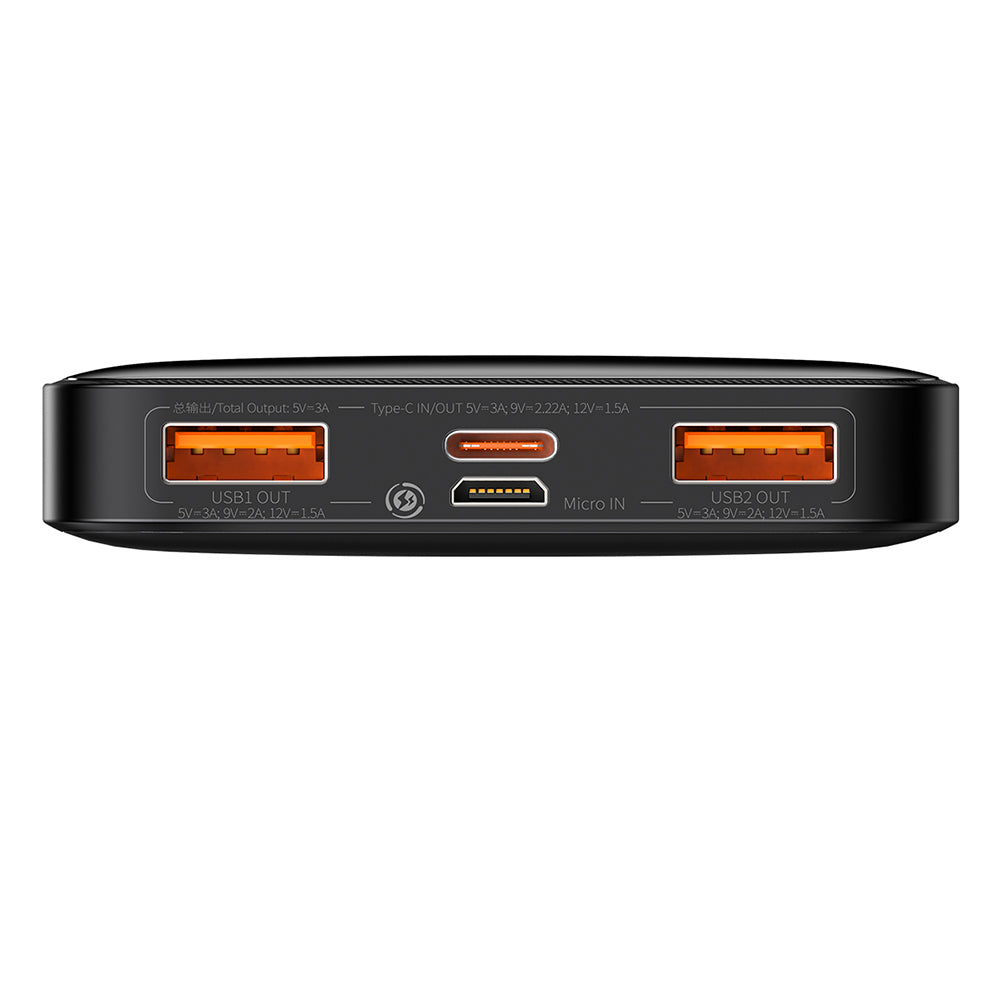 Extern batteri Baseus Bipow, 10000mAh, 20W, QC + PD, 1 x USB-C - 2 x USB-A, Svart PPBD050301