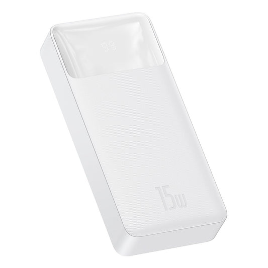 Extern batteri Baseus Bipow, 20000mAh, 15W, 1 x USB-C - 2 x USB-A, Vit PPBD050102