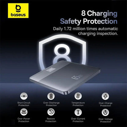 Extern batteri Baseus Blade 2, 12000mAh, 65W, PD, 2 x USB-C, Orange P10063801733-00