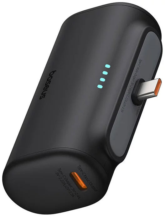Baseus Compact External Battery, 5000mAh, 20W, PD, 2 x USB-C, Black P10068306113-00