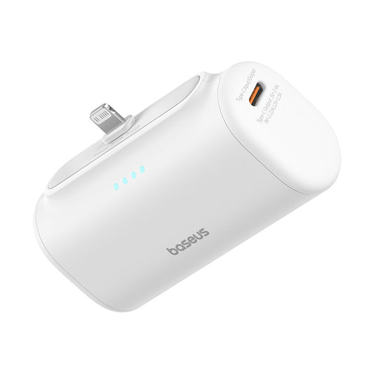 Extern batteri Baseus Compact, 5000mAh, 20W, PD, 1 x Lightning - 1 x USB-C, Vit P10068307213-00