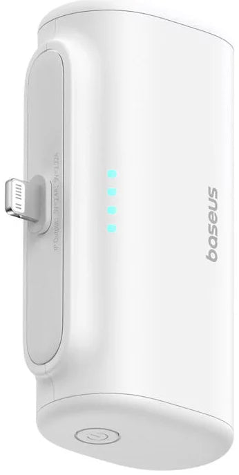 Baseus Compact External Battery, 5000mAh, 20W, PD, 1 x Lightning - 1 x USB-C, White P10068307213-00