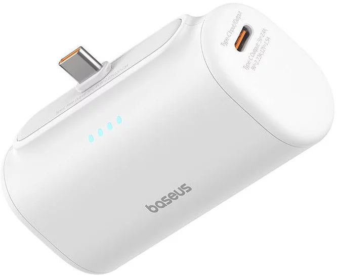 Baseus Compact External Battery, 5000mAh, 20W, PD, 2 x USB-C, White P10068306213-00