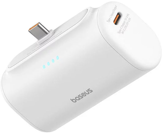 Baseus Compact External Battery, 5000mAh, 20W, PD, 2 x USB-C, White P10068306213-00