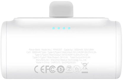 Baseus Compact External Battery, 5000mAh, 20W, PD, 2 x USB-C, White P10068306213-00