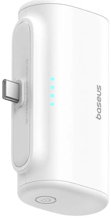 Baseus Compact External Battery, 5000mAh, 20W, PD, 2 x USB-C, White P10068306213-00