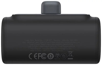 Baseus Compact External Battery, 5000mAh, 20W, PD, 2 x USB-C, Black P10068306113-00