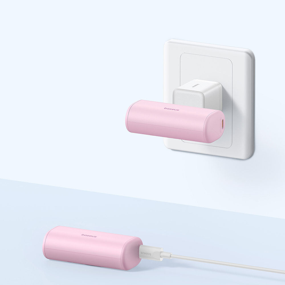 Extern batteri Baseus Compact, 5000mAh, 20W, PD, 2 x USB-C, Rosa P10068306413-00