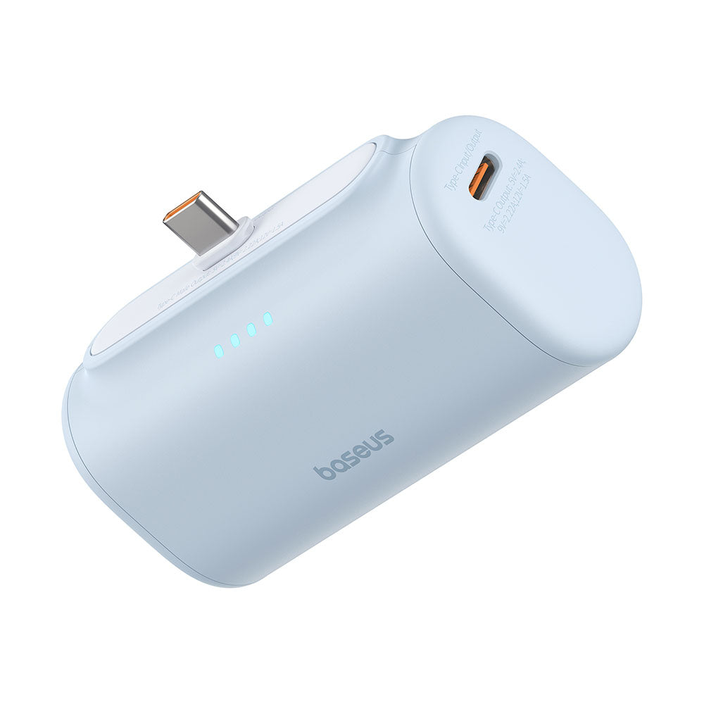 Extern batteri Baseus Compact, 5000mAh, 20W, PD, 2 x USB-C, Blå P10068306313-00