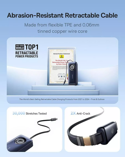 Extern batteri Baseus EnerCore CR11, 10000mAh, 45W, PD, 2 x USB-C, Svart E0027G01