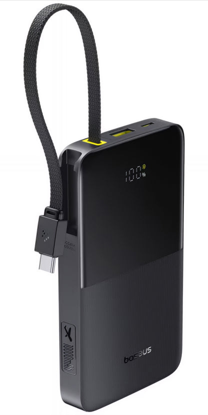 Extern batteri Baseus EnerFill Bipow2 Pro, 10000mAh, 22.5W, QC + PD, 1 x USB-A - 2 x USB-C, Svart E0027600