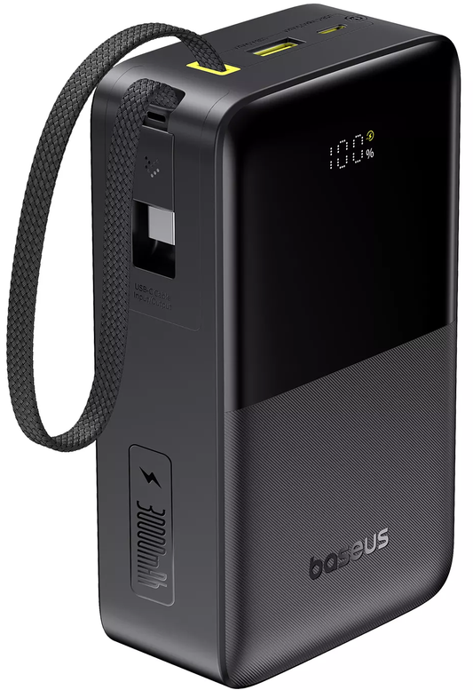 Extern batteri Baseus EnerFill Bipow2 Pro, 30000mAh, 22.5W, QC + PD, 1 x USB-A - 2 x USB-C, Svart E0028100