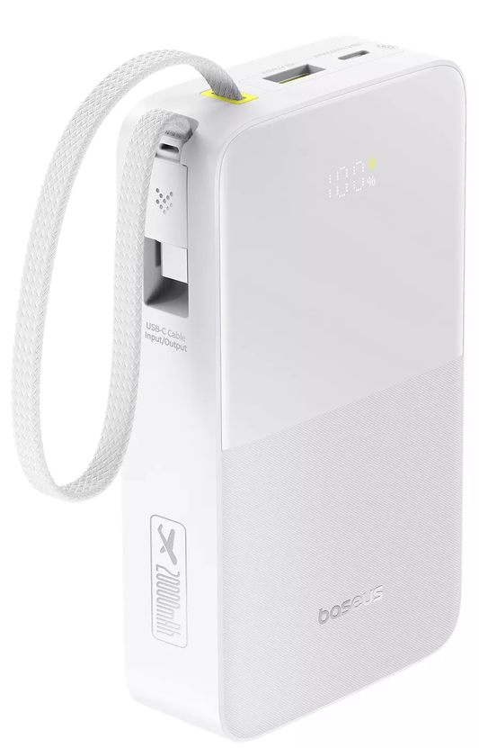Extern batteri Baseus EnerFill Bipow2 Pro, 20000mAh, 22.5W, QC + PD, 1 x USB-A - 2 x USB-C, Vit E0027700